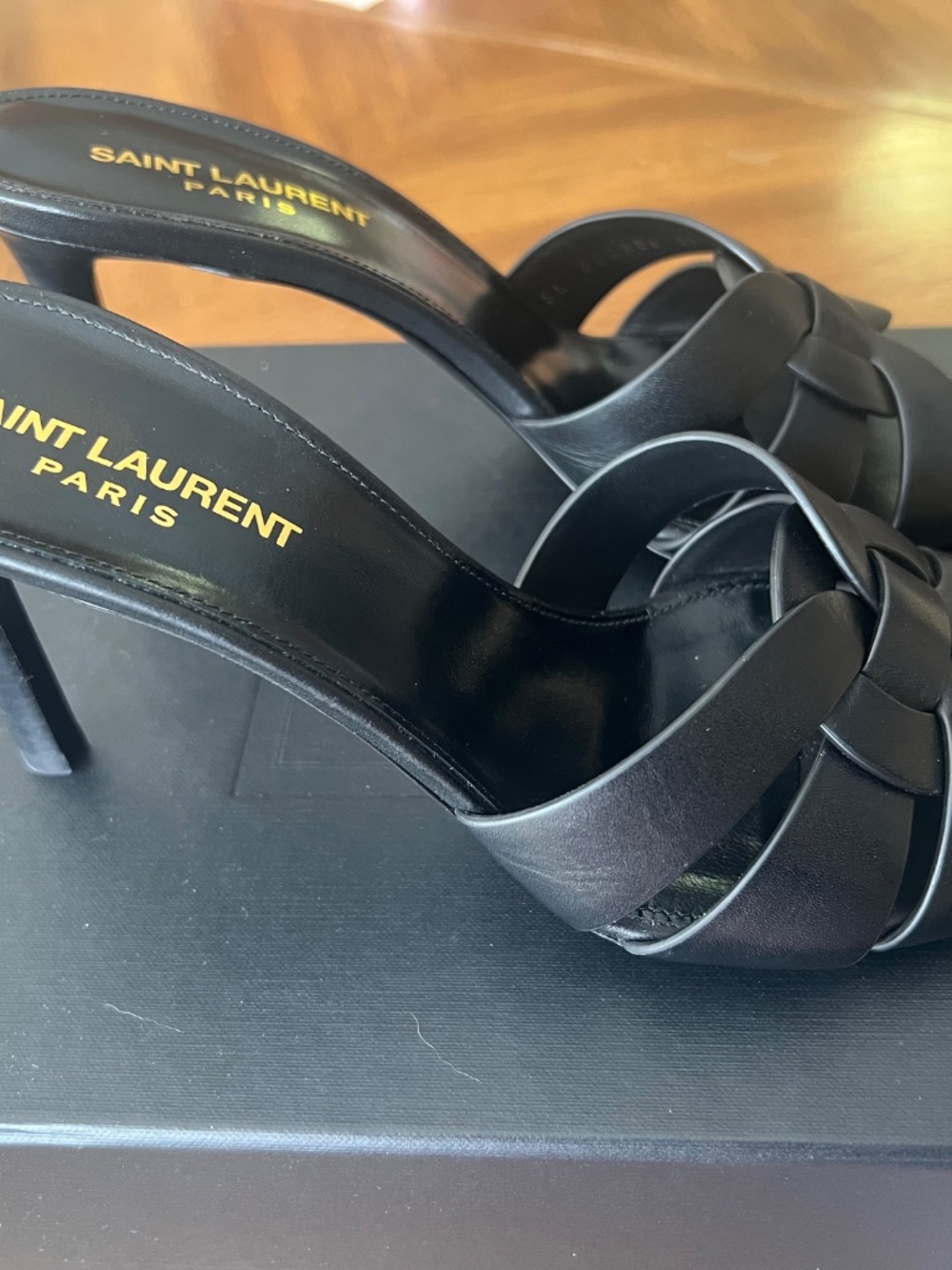 YSL Saint Laurent Smooth Black Tribute Mules Size: 39 - US 8.5/9 - Picture 6 of 7